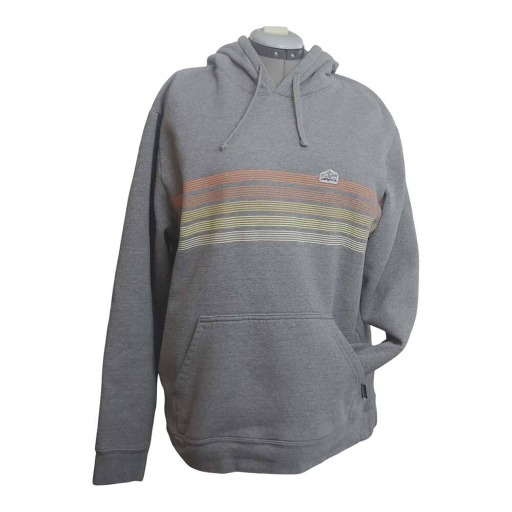 Patagonia Line Logo Ridge Stripe Uprisal Hoody Gray Women's XL Pullover 39620